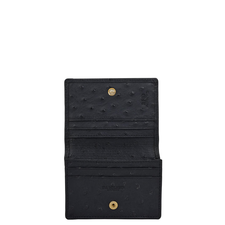 6 Slots Leather Card Case - Black