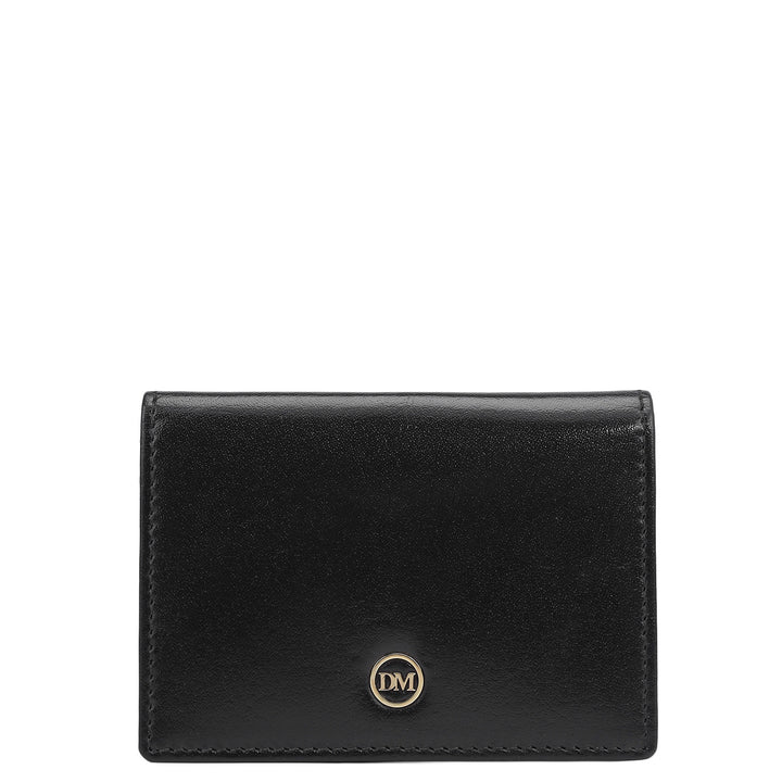 6 Slots Leather Card Case - Black