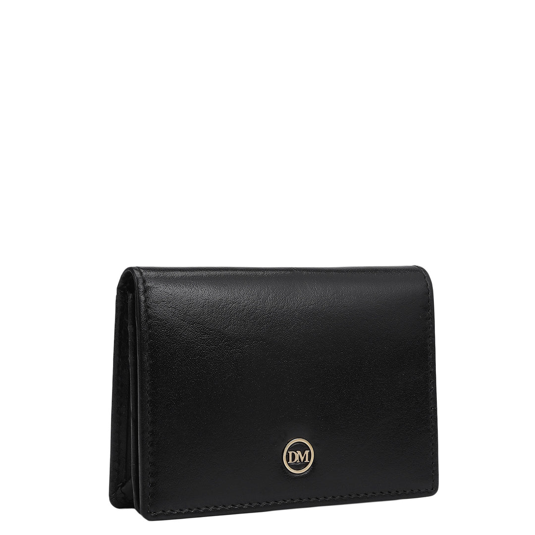 6 Slots Leather Card Case - Black