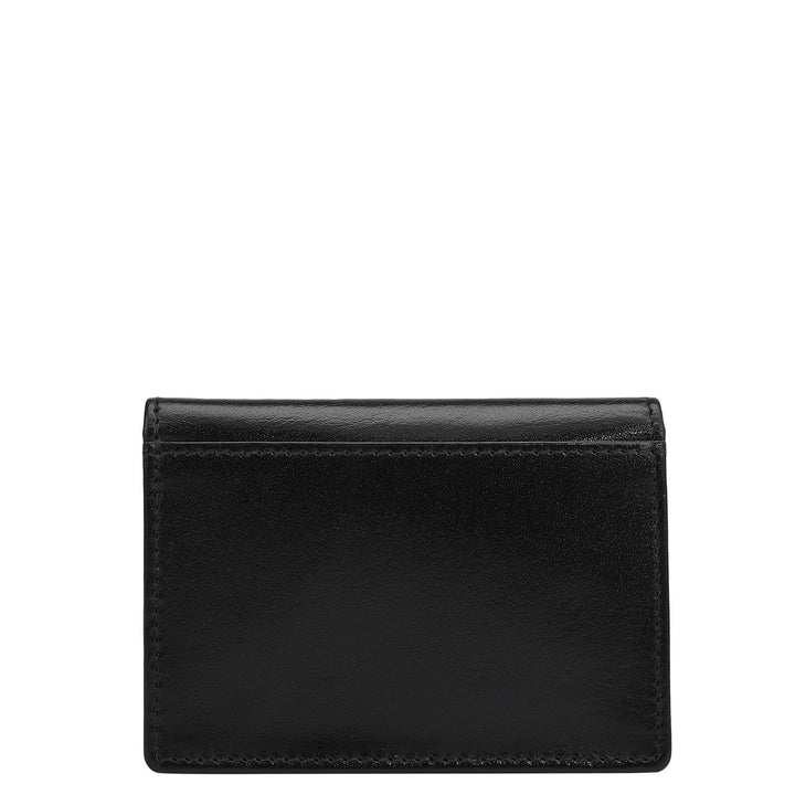6 Slots Leather Card Case - Black