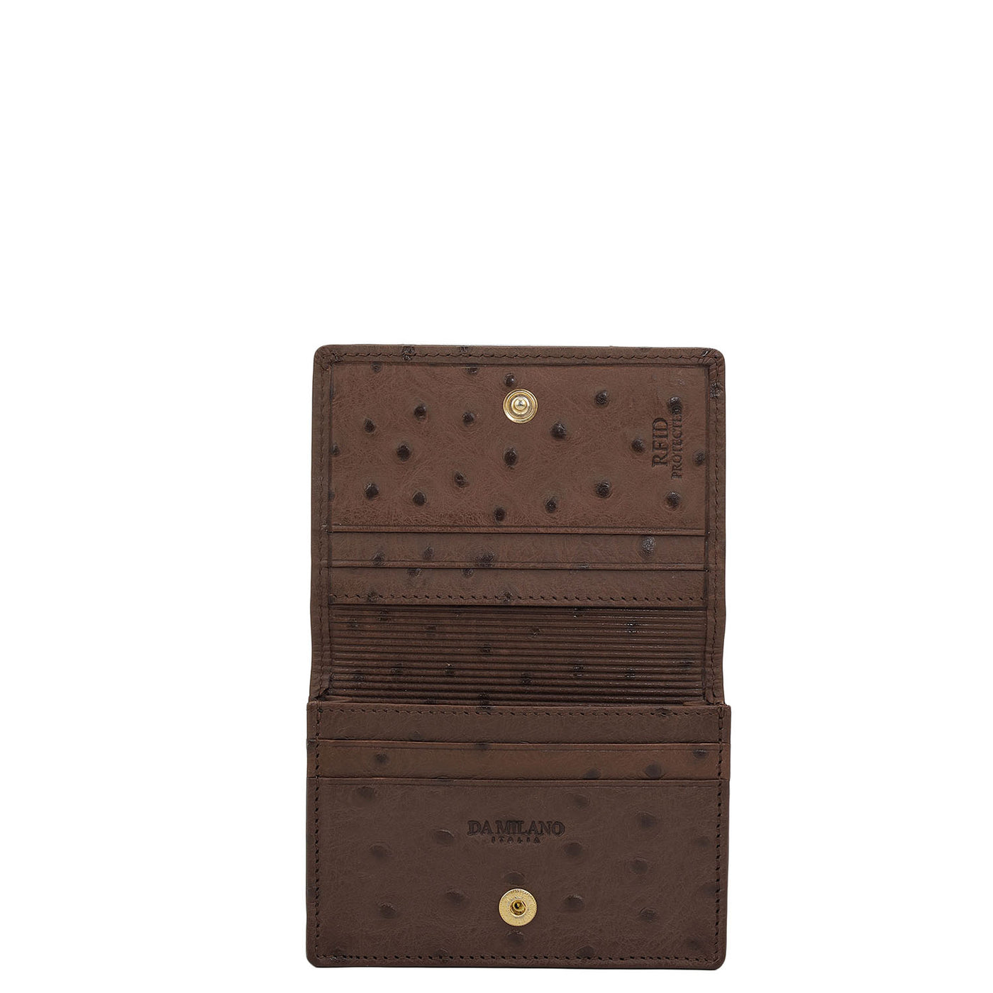 6 Slots Leather Card Case - Brown