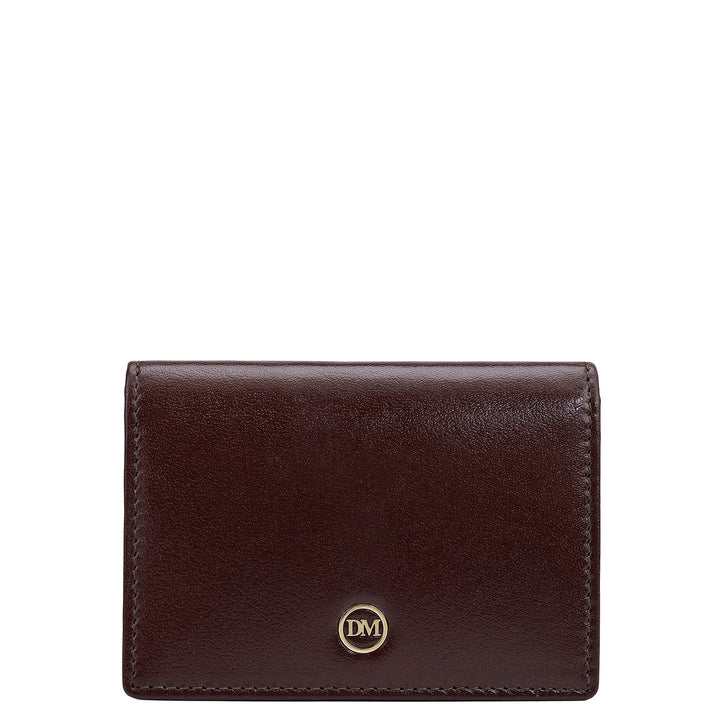 6 Slots Leather Card Case - Brown
