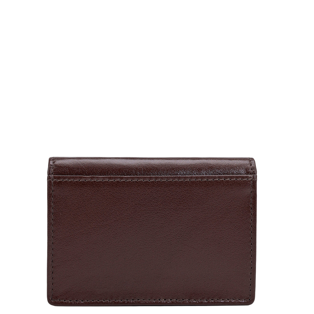 6 Slots Leather Card Case - Brown