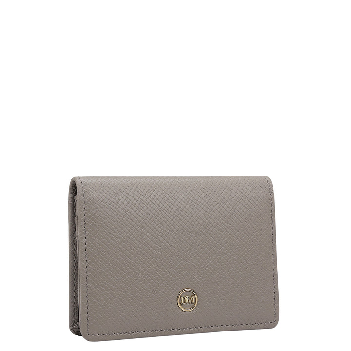 6 Slots Leather Card Case - Stone Grey