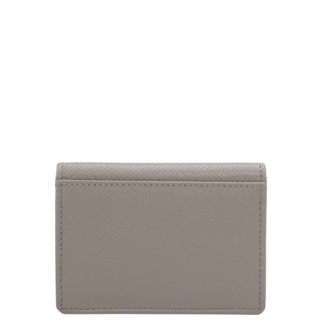 6 Slots Leather Card Case - Stone Grey