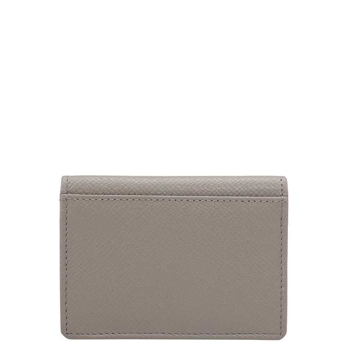 6 Slots Leather Card Case - Stone Grey