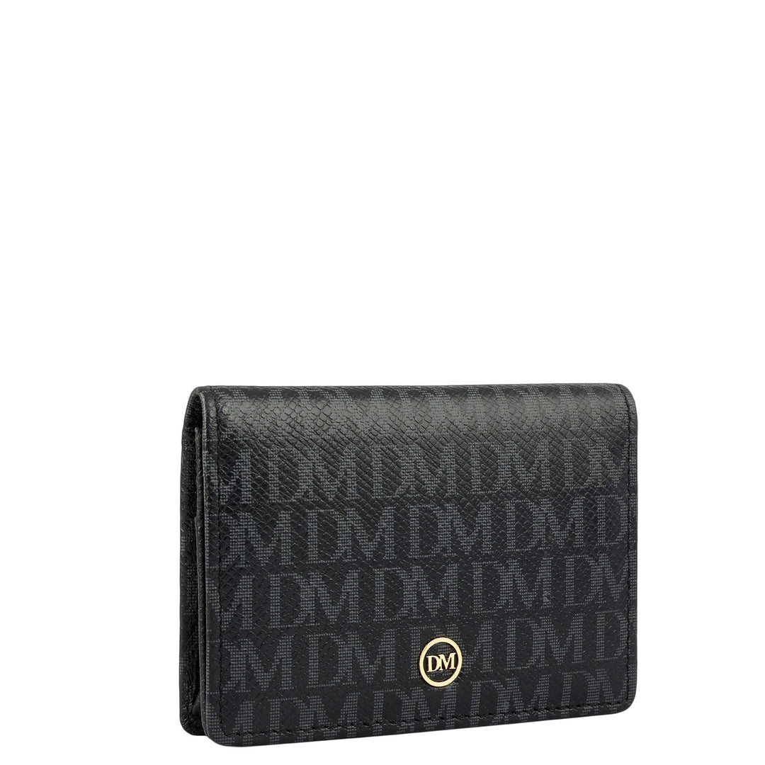6 Slots Leather Card Case - Black