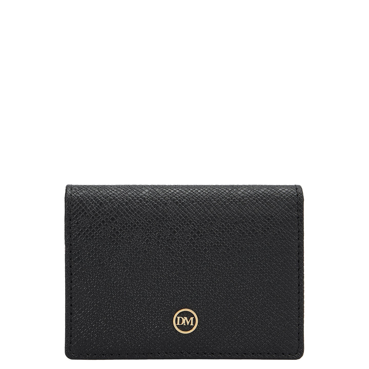 5 Slots Leather Card Case - Black