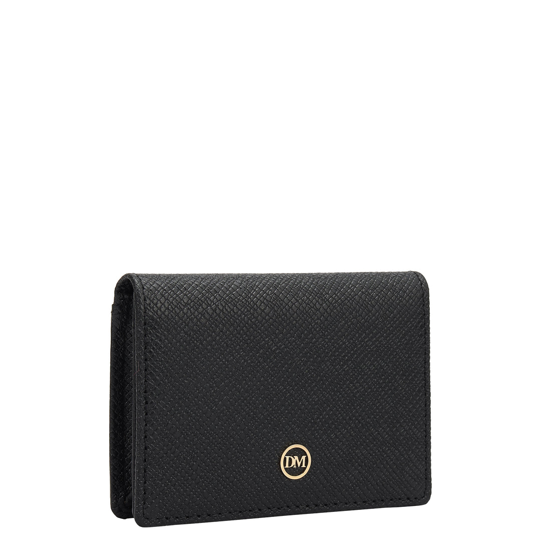 5 Slots Leather Card Case - Black