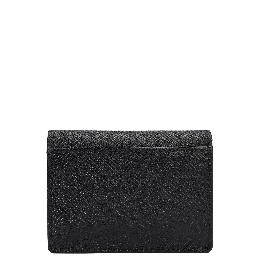 5 Slots Leather Card Case - Black