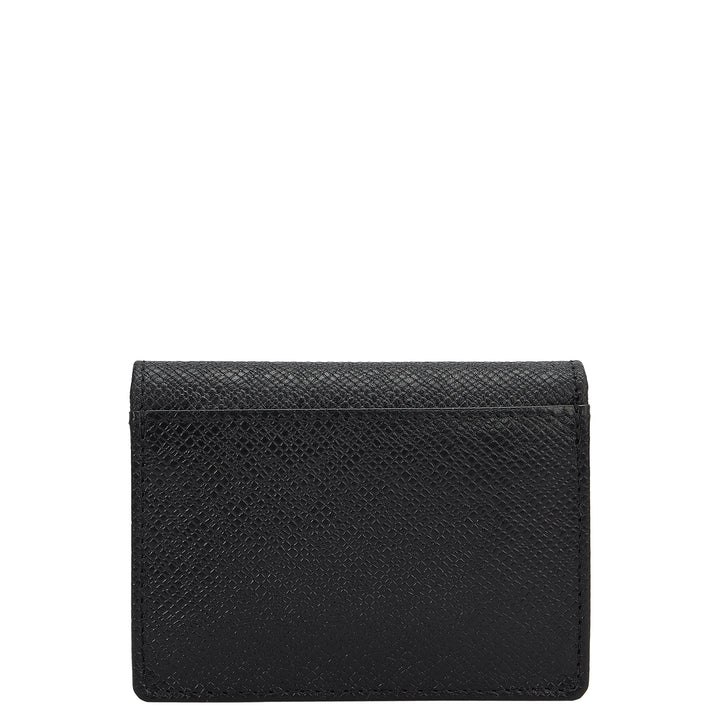 5 Slots Leather Card Case - Black