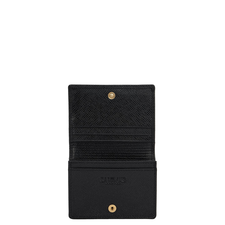 5 Slots Leather Card Case - Black