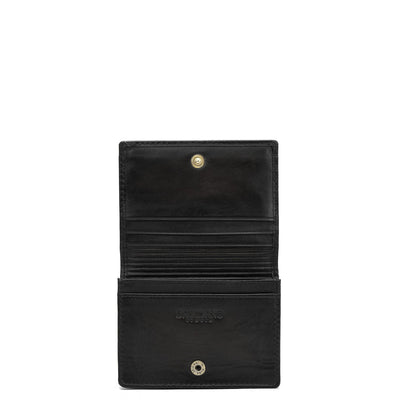 5 Slots Leather Card Case - Black