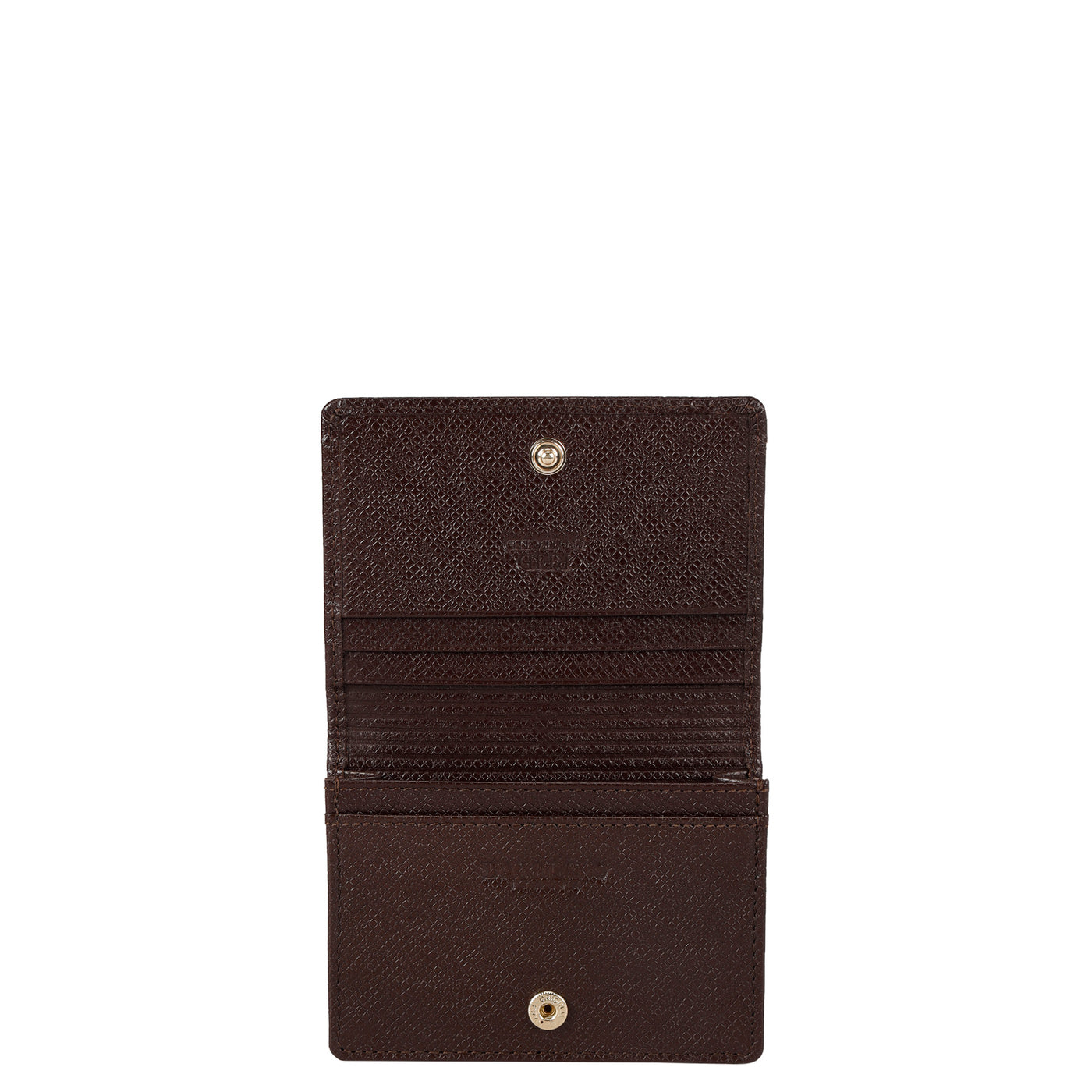 Franzy Croco Leather Card Case - Chocolate