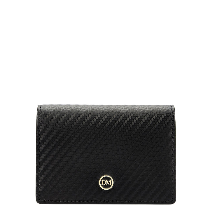 4 Slots Leather Card Case - Black