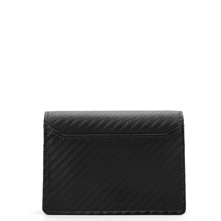 4 Slots Leather Card Case - Black