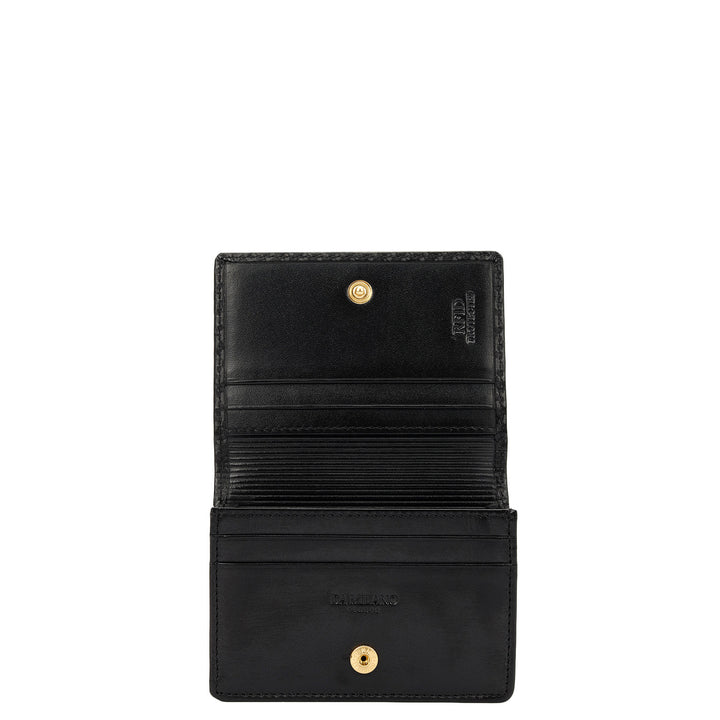 4 Slots Leather Card Case - Black