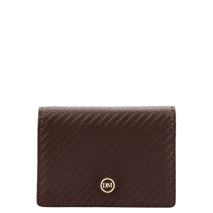 4 Slots Leather Card Case - Burgundy