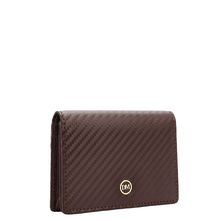 4 Slots Leather Card Case - Burgundy