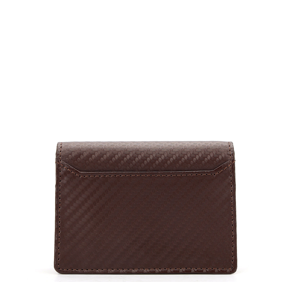 4 Slots Leather Card Case - Burgundy