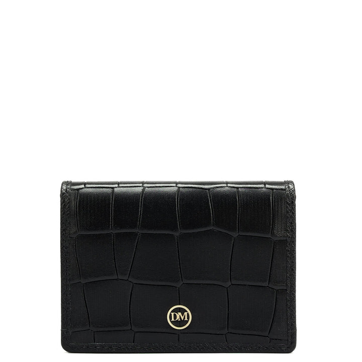 4 Slots Leather Card Case - Black