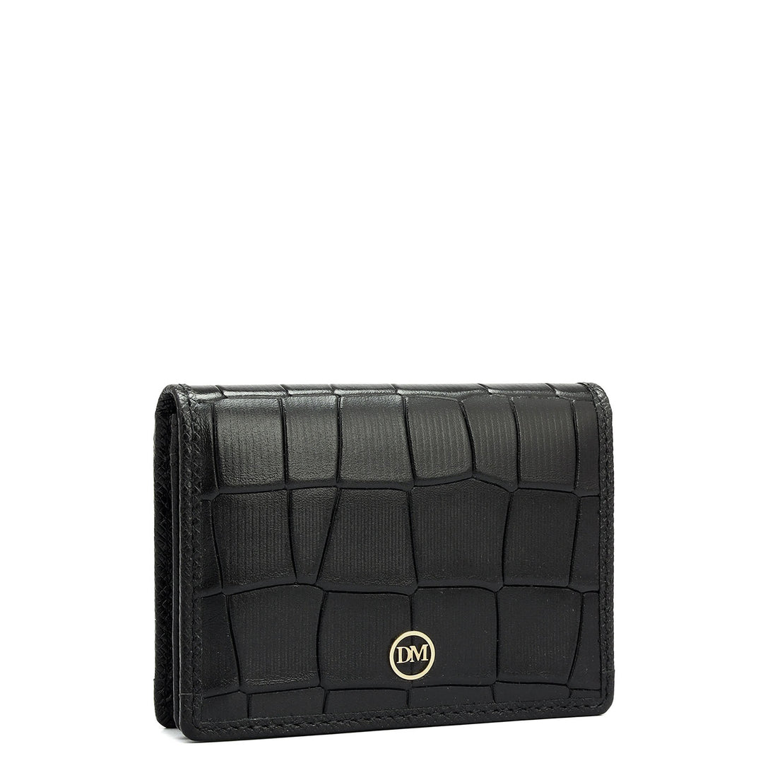 4 Slots Leather Card Case - Black