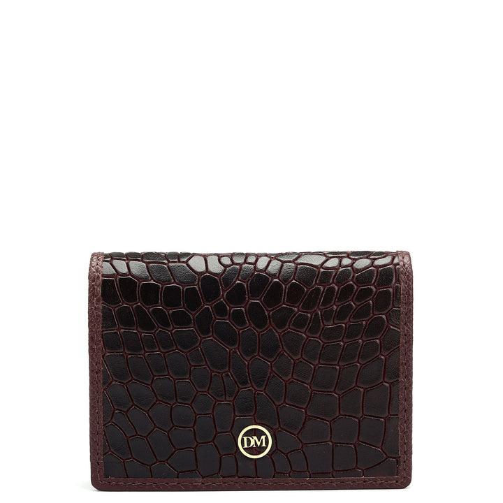 4 Slots Leather Card Case - Wine