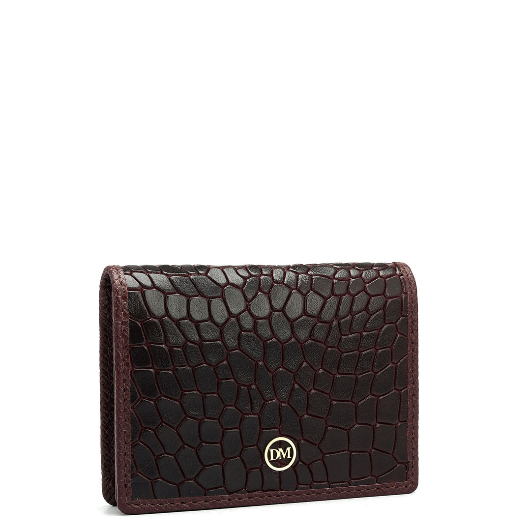 4 Slots Leather Card Case - Wine