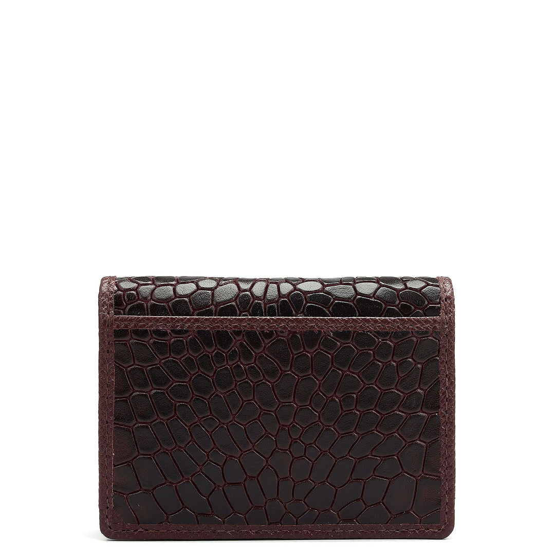 4 Slots Leather Card Case - Wine