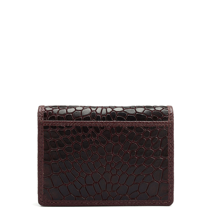 4 Slots Leather Card Case - Wine