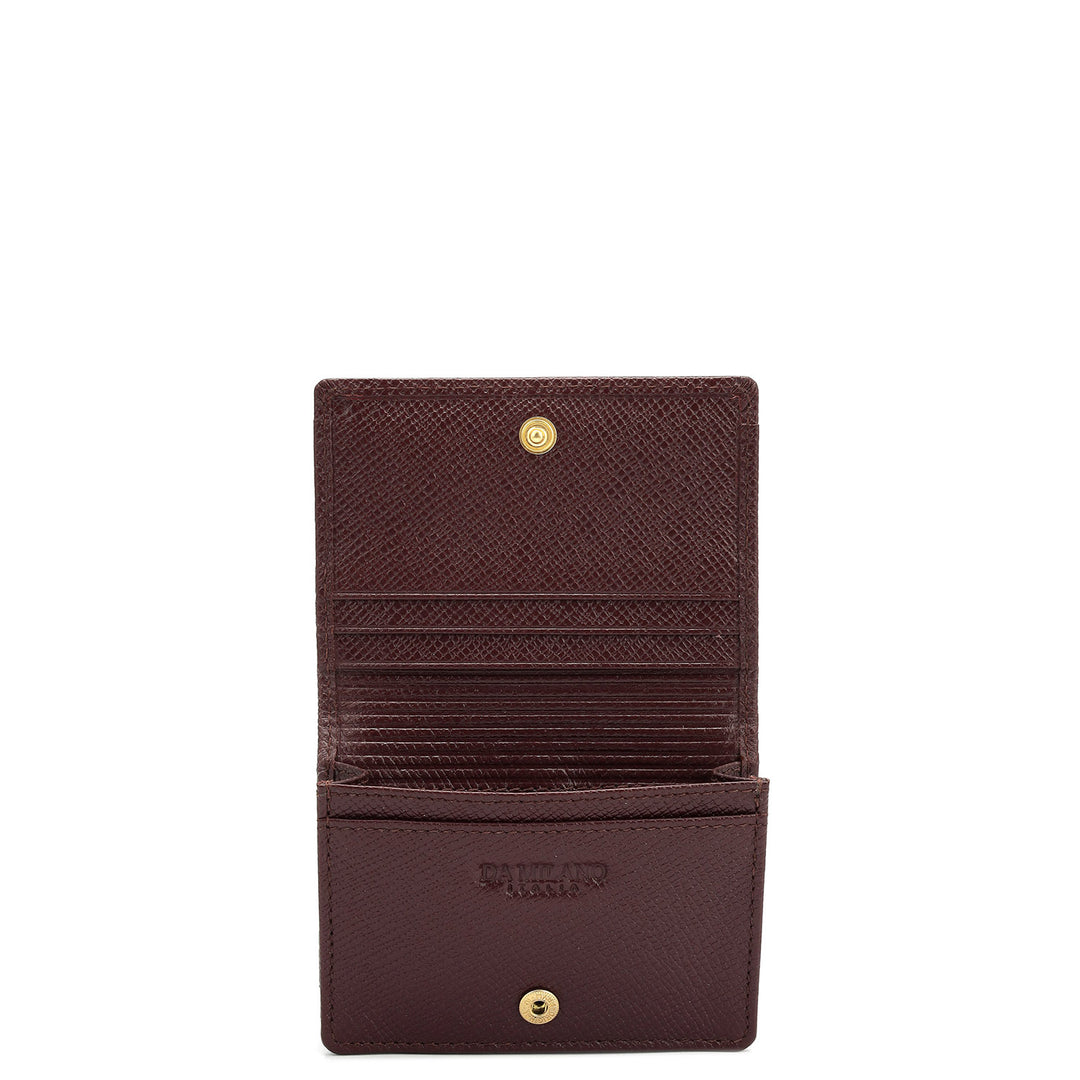 4 Slots Leather Card Case - Wine