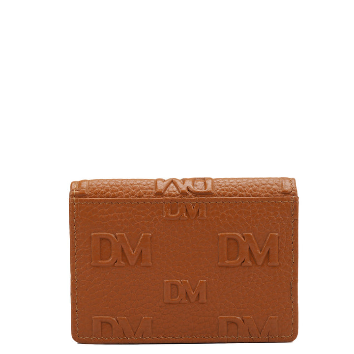 Monogram Wax Leather Card Case - Orange