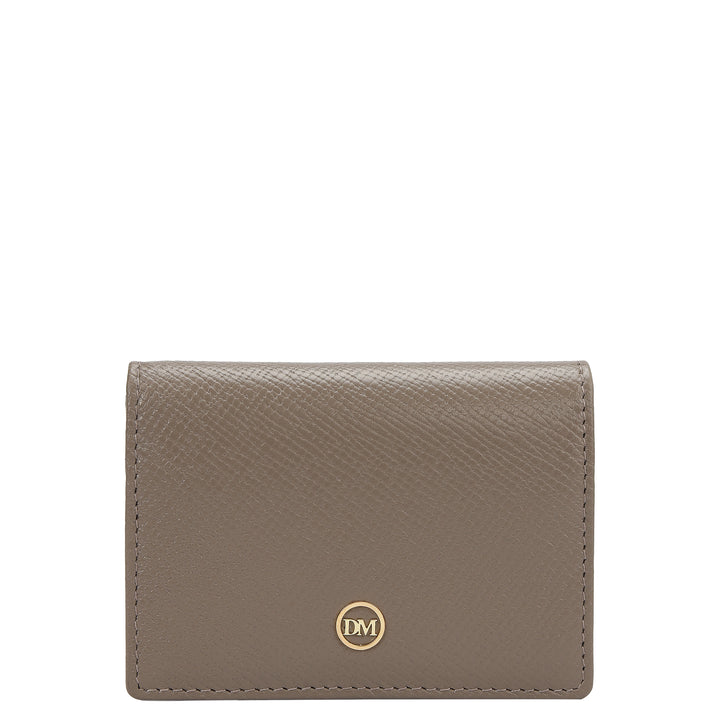 5 Slots Leather Card Case - Smoke Grey