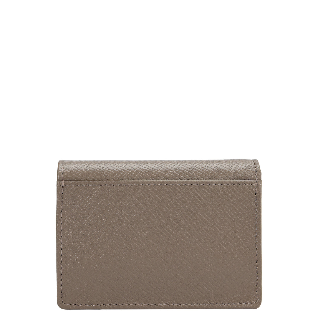 5 Slots Leather Card Case - Smoke Grey