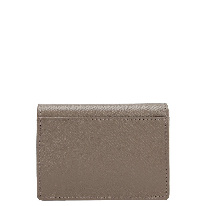 5 Slots Leather Card Case - Smoke Grey