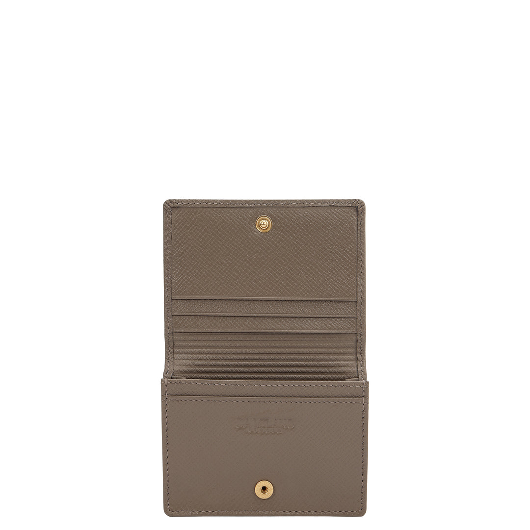 5 Slots Leather Card Case - Smoke Grey