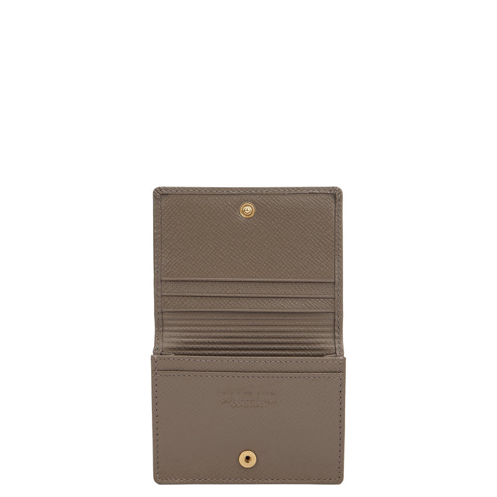 5 Slots Leather Card Case - Smoke Grey
