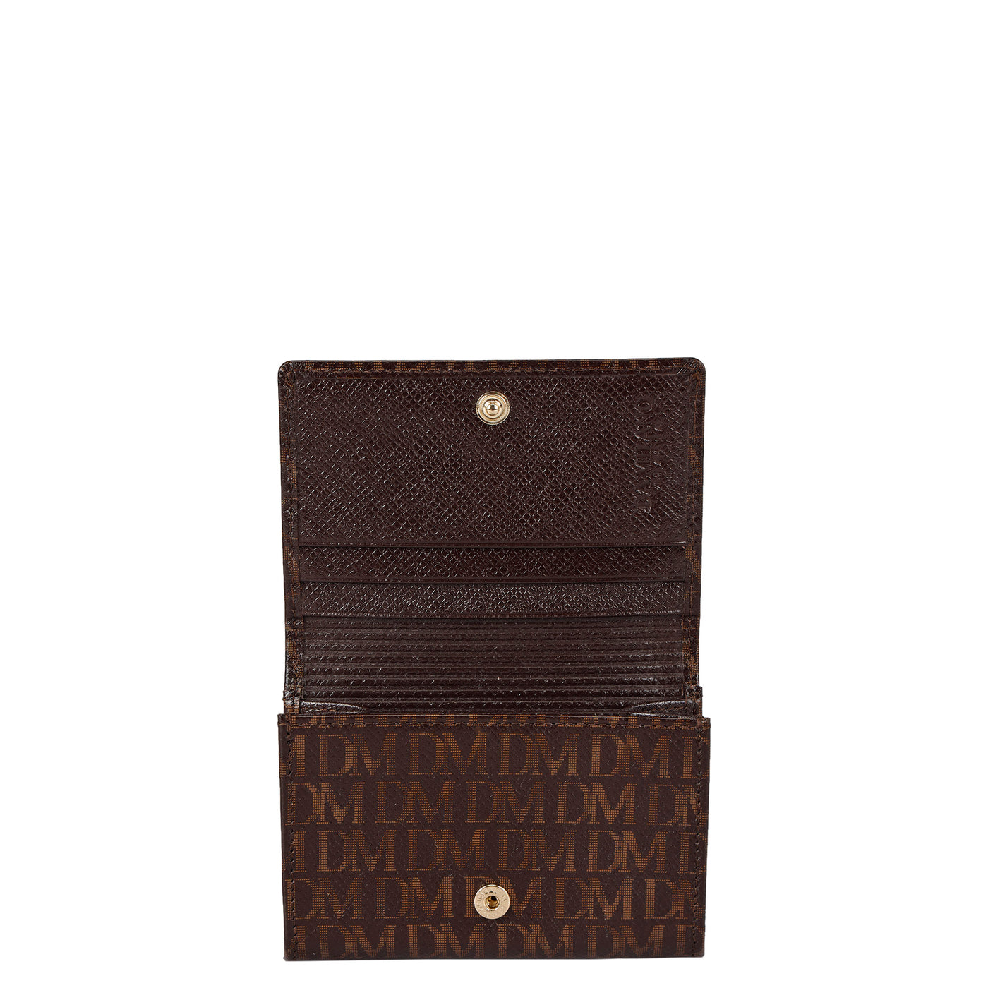 Monogram Leather Card Case - Oak