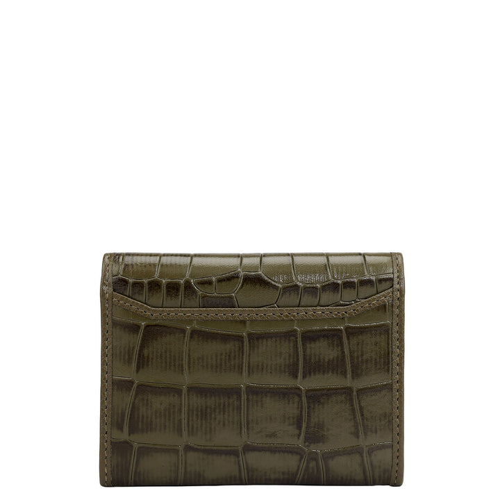 3 Slots Leather Card Case - Military Green
