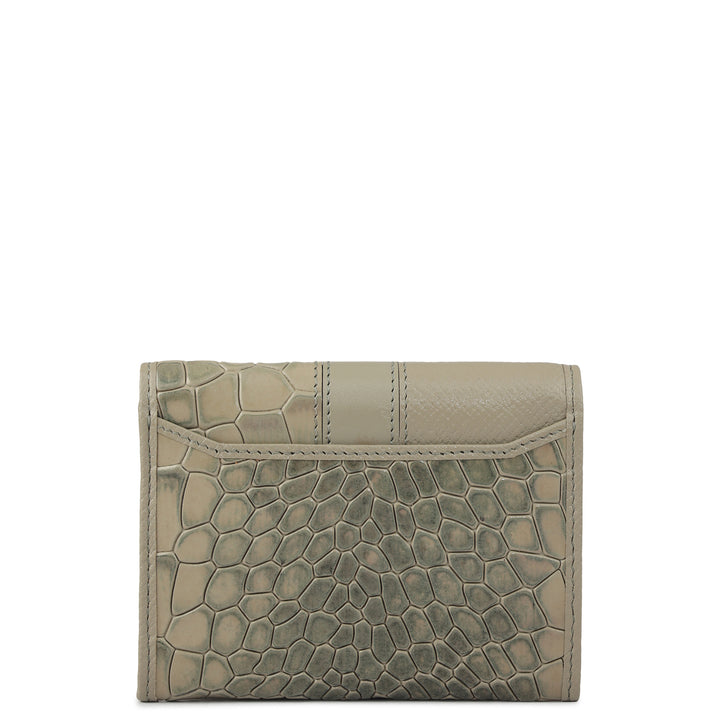 3 Slots Leather Card Case - Stone Grey