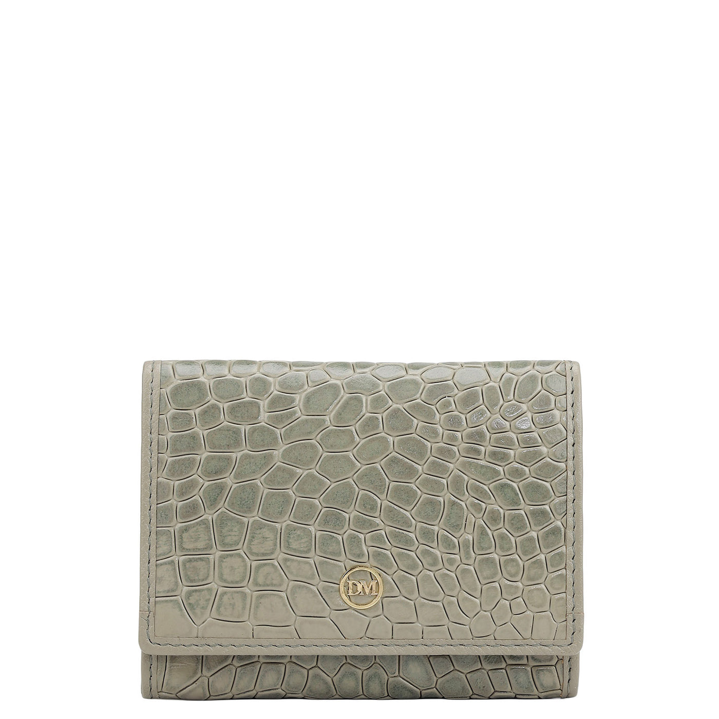 3 Slots Leather Card Case - Stone Grey