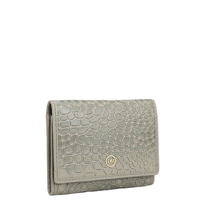 3 Slots Leather Card Case - Stone Grey