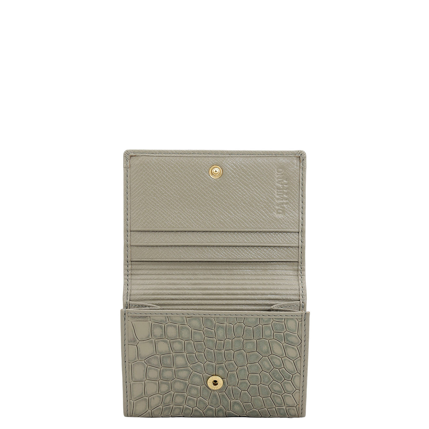 3 Slots Leather Card Case - Stone Grey