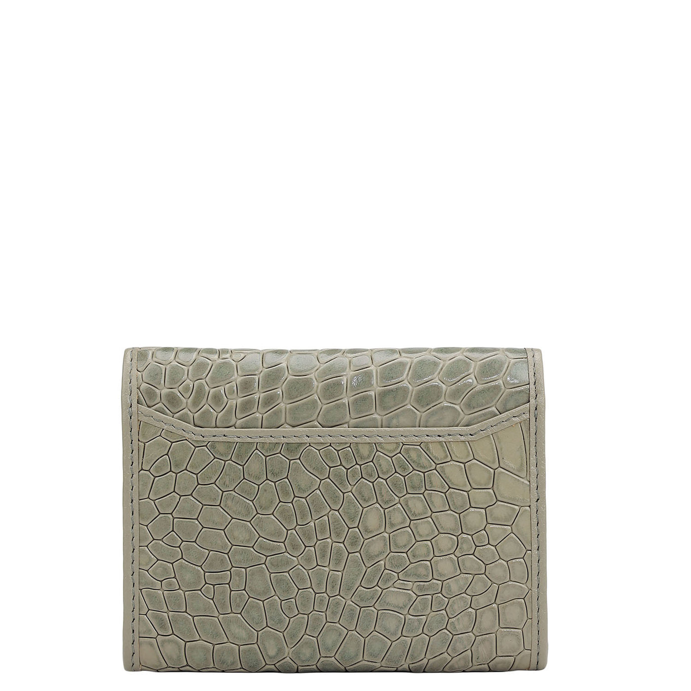 3 Slots Leather Card Case - Stone Grey