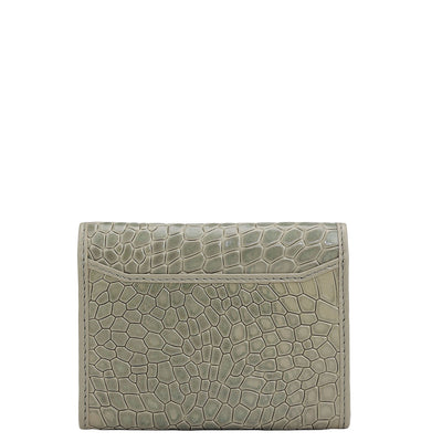 3 Slots Leather Card Case - Stone Grey