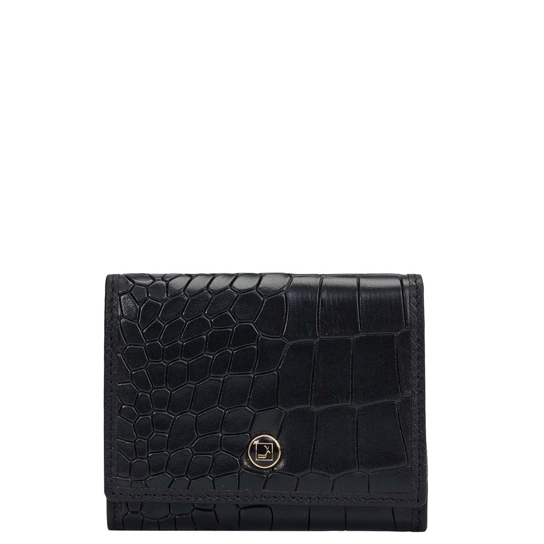 4 Slots Leather Card Case - Black