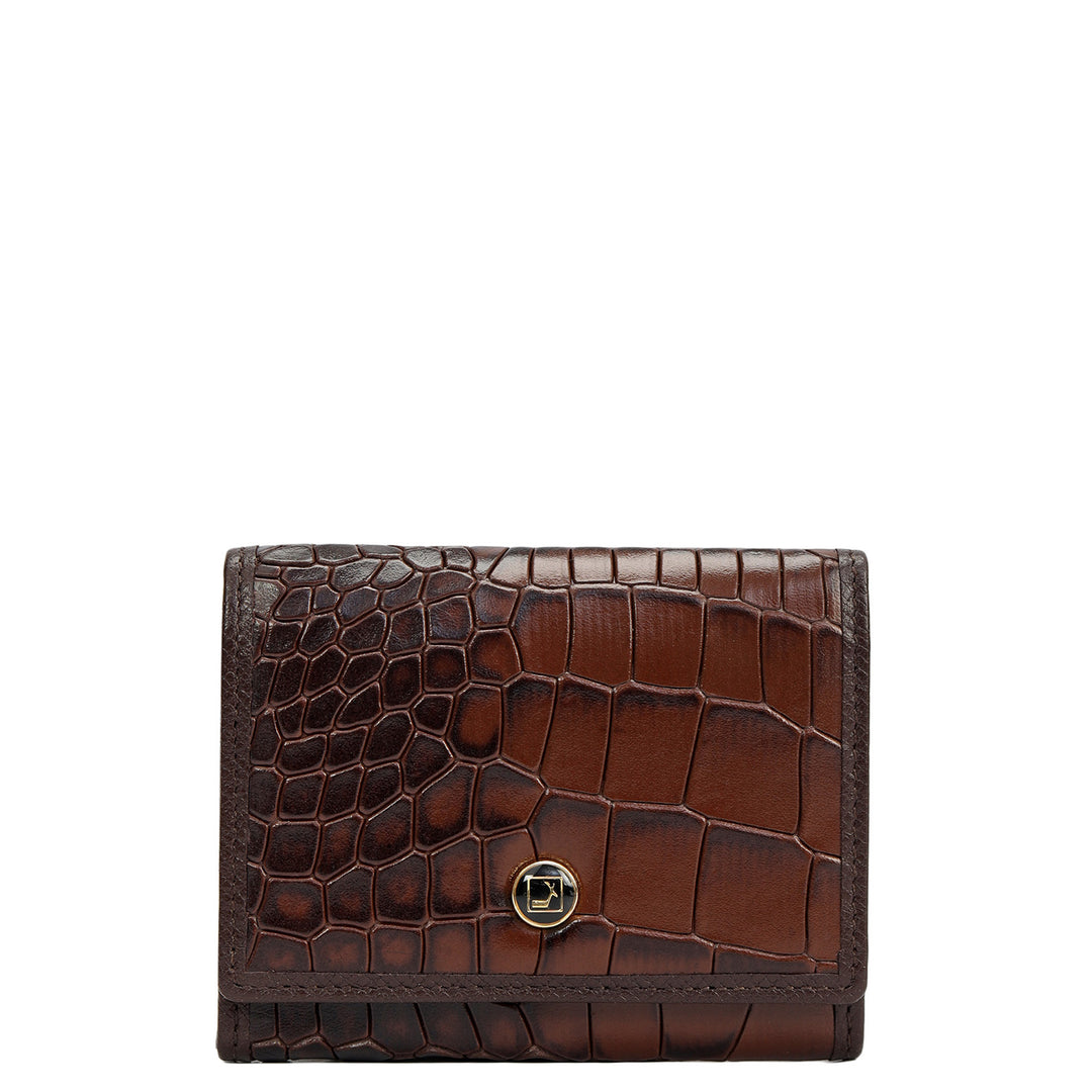 4 Slots Leather Card Case - Brown