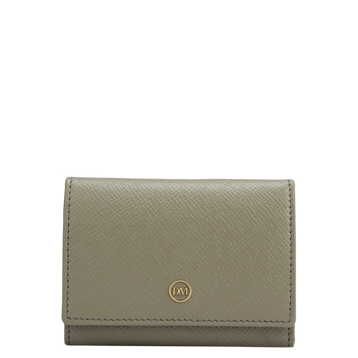 4 Slots Leather Card Case - Stone Grey