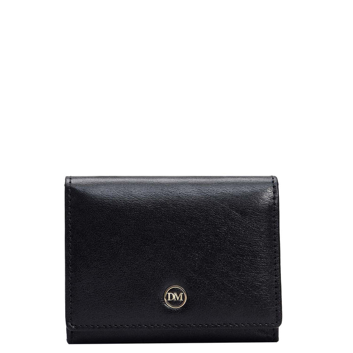 3 Slots Leather Card Case - Black