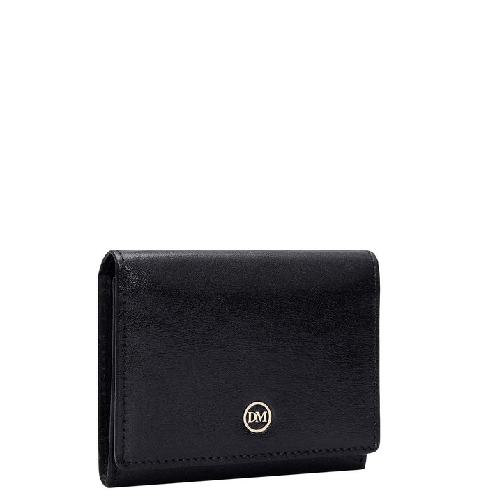 3 Slots Leather Card Case - Black